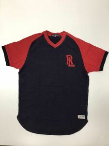 Ralph Lauren ラルフローレン ネイビー ゆったりトップス 半袖 肉厚 ヘビーTシャツ 刺繍 ヴィンテージ 