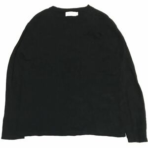 【美品】Calvin Klein PLATINUM カルバンクライン プラチナム コットン ニットセーター メンズ M ブラック 黒 幾何学模様 長袖 Vネック