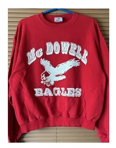 古着 90s ヴィンテージJ ERZEES スウェット★ Mc DOWELL EAGLES/S～M/赤