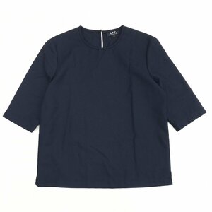 美品 A.P.C. アーペーセー プルオーバー カットソー M 濃紺 ネイビー フランス製 七分袖 シャツ ブラウス 国内正規品 レディース 女性用