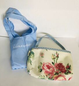 ● 未使用　ローラア シュレイ LAURA ASHLEY　ケース付き　防水素材エコバッグ 希少 210903