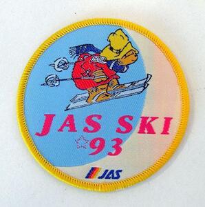 JAS SKI 93 スキー アクセサリー ワッペン ライトブルー×イエロー お買い得商品