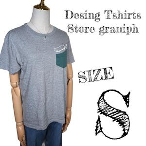 Design Tshirts Store ganiph　カットソーTシャツ　灰色