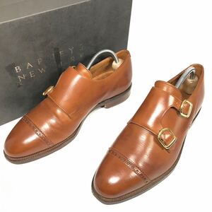 【クロケット&ジョーンズ】本物 CROCKETT&JONES 靴 24cm 茶 ダブルモンクストラップ ビジネスシューズ 本革 レザー 男性用 メンズ 6 E 箱有