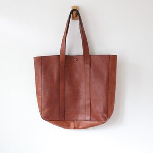 GAP ギャップ 14FALL トートバッグ LEATHER TOTE オールレザー 茶色 （w-2420709）