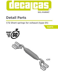 Decalcas DCL-PAR087: 1/12 Short springs for exhaust (Type 01)/ショートスプリング (主にエキゾースト) パーツ DCLPAR087