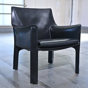 最高級 Cassina 42万「413 CAB/キャブ アームチェア」本革 マリオ・ベリーニ 椅子 リビング ダイニング カッシーナ_イクスシー