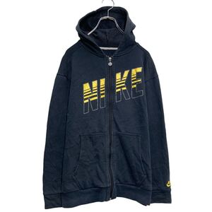 NIKE プリント スウェット パーカー ナイキ キッズ L~ ブラック フルジップ 古着卸 アメリカ仕入 a609-6847