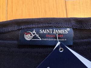 【未使用 新品】SAINT JAMES バスクシャツ T４ SOLID　ネイビー　フランス製 ウエッソン セントジェームス 　