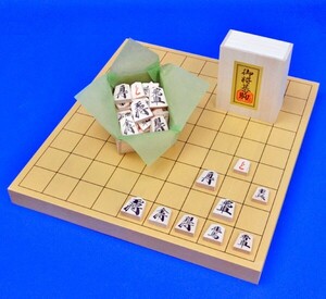 将棋セット 新かや1寸卓上将棋盤セット(木製将棋駒樺材優良押し駒)※見やすい色合いの卓上将棋盤と手軽なセット【囲碁将棋専門店の将碁屋】