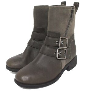 美品 UGG アグ Wilde ワイルド ウォータープルーフスエード ベルト ショートブーツ 1103572 23cm カーキ