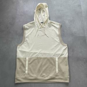 極美品 NIKE プルパーカー ノースリーブ 薄手 アイボリー XXL