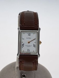 BAUME&MERCIER◆クォーツ腕時計/アナログ/レザー/WHT/BRW/SS/2601798/社外ベルト