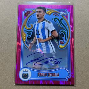 Paulo Dybala Pink Parallel Auto /50 2023 Topps Argentina Fileteado Soccer Autograph 直筆サイン