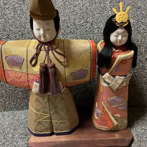 日本人形 雛人形 置物 ひな人形 2体セット 台座付
