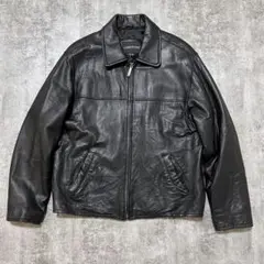 OLD leather jacket  BLACK 古着　ブルゾン　トレンド