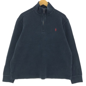 古着 ラルフローレン POLO by Ralph Lauren ハーフジップスウェットシャツ トレーナー メンズL /eaa422203