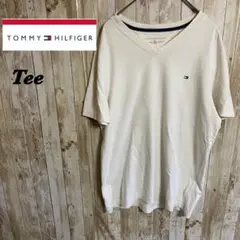 【E65】TOMMY HILFIGERトミーヒルフィガーワンポイント刺繍Tee