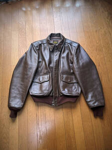 VANSON A-2 バンソン 42 XL 本革 レザー フライトジャケット ブラウン　LL 美品 / A2 G1 MA1 Schott eastman aero leather cooper 