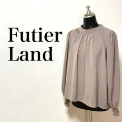 Futier Land バックリボンブラウス　ハイネック　キャンディースリーブ