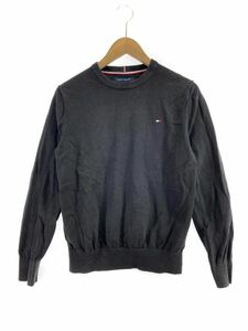 TOMMY HILFIGER トミーヒルフィガー クルーネック ワンポイント ニット セーター sizeS/P/紺 ◇■ ☆ dlb1