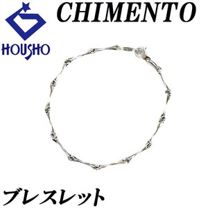 キメント チェーン ブレスレット K18WG 竹 バンブー 中空 地金のみ 石なし CHIMENTO 美品 中古 SH120513