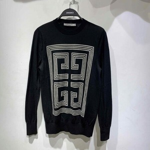 GIVENCHY BLACK WOOL 4G INTARSIA KNIT SIZE-S BM90434030 ジバンシィ ブラック ウール 4G インターシャ ニット セーター