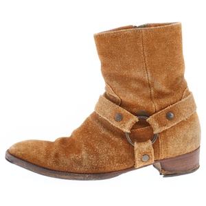 サンローランパリ Classic Wyatt Harness Suede Ring Boot クラシックワイアットハーネススウェードリングブーツ BE379755 ベージュ