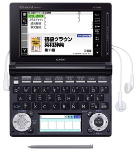 【中古】専用ケース付 カシオEX-word 電子辞書 中学生向けモデル XD-D3800BK-A ブラック