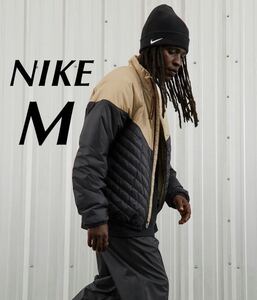 M 新品 NIKE ナイキ メンズ ウィンドランナー サーマフィット 中綿 中綿ジャケット 防寒 パファー ミッドウェイ 黒 ベージュ