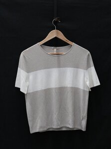 【美品】HERMES by Margiela Knit T-shirt エルメス マルタンマルジェラ ニット Tシャツ マルジェラ期 グレー ホワイト サイズL【漂亮】