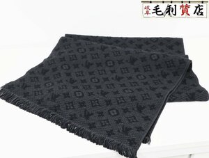 ルイヴィトン LOUIS VUITTON マフラー モノグラム クラシック M70520 ノワール 美品 ウール 服飾小物 メンズ