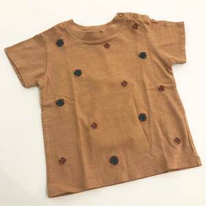 【新品未使用】Granny Branket グラニーブランケット Tシャツ 半袖 刺繍 ベージュ ベビー キッズ 90cm オーシャン&グラウンド　ブラウン