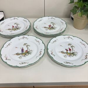 レイノー リモージュ RAYNAUD LIMOGES シキオン 絵変り プレート 6枚 No1〜6 洋食器 ホワイト 19㎝