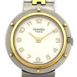 HERMES エルメス オリンピア クォーツ 腕時計 SS コンビカラー