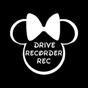 DRIVE RECORDER REC　 ミニー　可愛いカッティングステッカー　①　 ドライブレコーダー録画中　ドラレコに　英語Ver