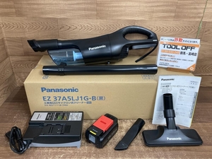 002○未使用品○Panasonic パナソニック 工事用充電サイクロン式クリーナー EZ37A5LJ1G-B　黒　18V　バッテリ1個、充電器　高崎店