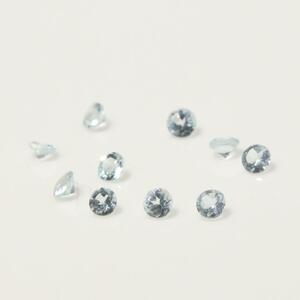 キレイ スカイブルートパーズ 2mmラウンドのロット 10ケで0.43ct