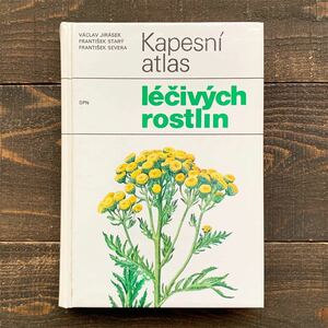 チェコの古い植物図鑑(Kapesni atlas lecivych rostlin 1989年)/アンティーク ヴィンテージ 植物画 花の本 花の絵 ボタニカルアート 美品/