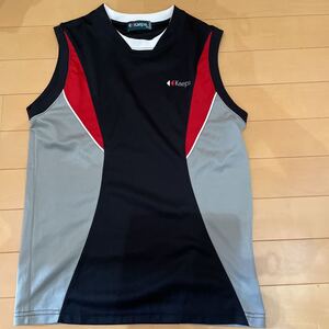 送料込み　Kaepa ケイパ　ノースリーブドライTシャツ 160cm 黒×グレー×赤　ブラック系　送料無料