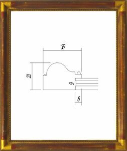 デッサン用額縁 木製フレーム アクリル仕様 7510 大判サイズ アンティークレッド