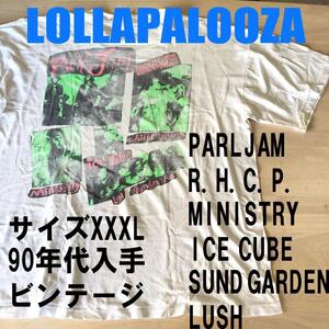 メガレア！LOLLAPALOOZA92！レッチリ！サウンドガーデン！当時会場地元警察からゲット！ビンテージ！ブートレッグT★取引初心者購入不可★