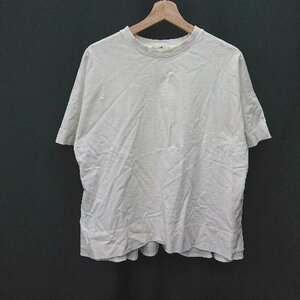 ◇ yori ヨリ シンプル 背面スカート 切り替え 半袖 Tシャツ サイズF ホワイト レディース E