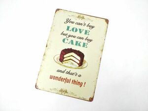 アメリカン風ブリキ看板 LOVE CAKE チョコレートケーキ カフェに