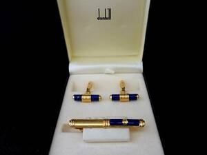 ◎№4849◎■USED並品■【ｄunhill】ダンヒル【ゴールド】■カフス＆ネクタイピン セット♪