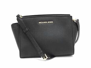 1円 ■極美品■ MICHAEL KORS マイケルコース レザー 2WAY ハンドバッグ トート ショルダー 斜め掛け ブラック系 BL3346