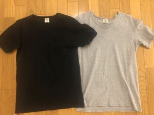 アビレックス　VネックTシャツ グレー　黒　２枚セット L