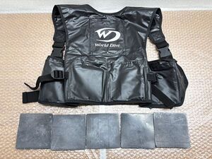 USED WorldDive ワールドダイブ ウェイトベスト 鉛板ウェイト 500g 5枚 ダイビング 1WB2R