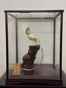 銀製 黄金鷄 光則作 雕刻 置物 古美術 骨董品 時代物 賞品 