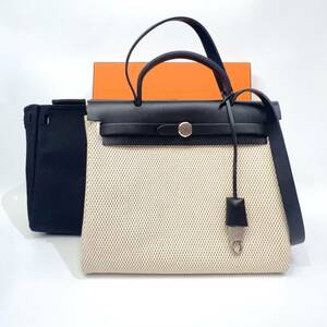 HERMES エルメス エールバッグ PM ショルダーバッグ ブラック ベージュ レディース 2WAY 斜め掛けバッグ 美品